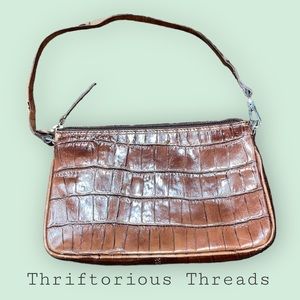 Harold’s Italian Leather Croc Baguette Purse